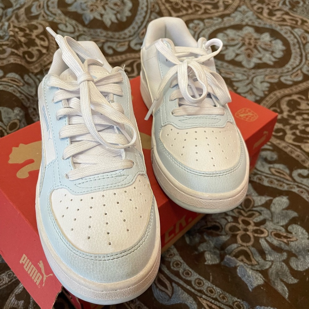 Puma Light Blue and White Casual Sneakers